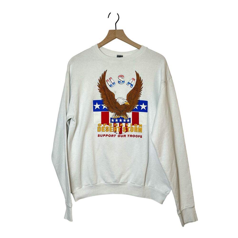 Vintage Operation Desert Storm Crewneck Sweatshirt XL Veterans Made in USA 90s